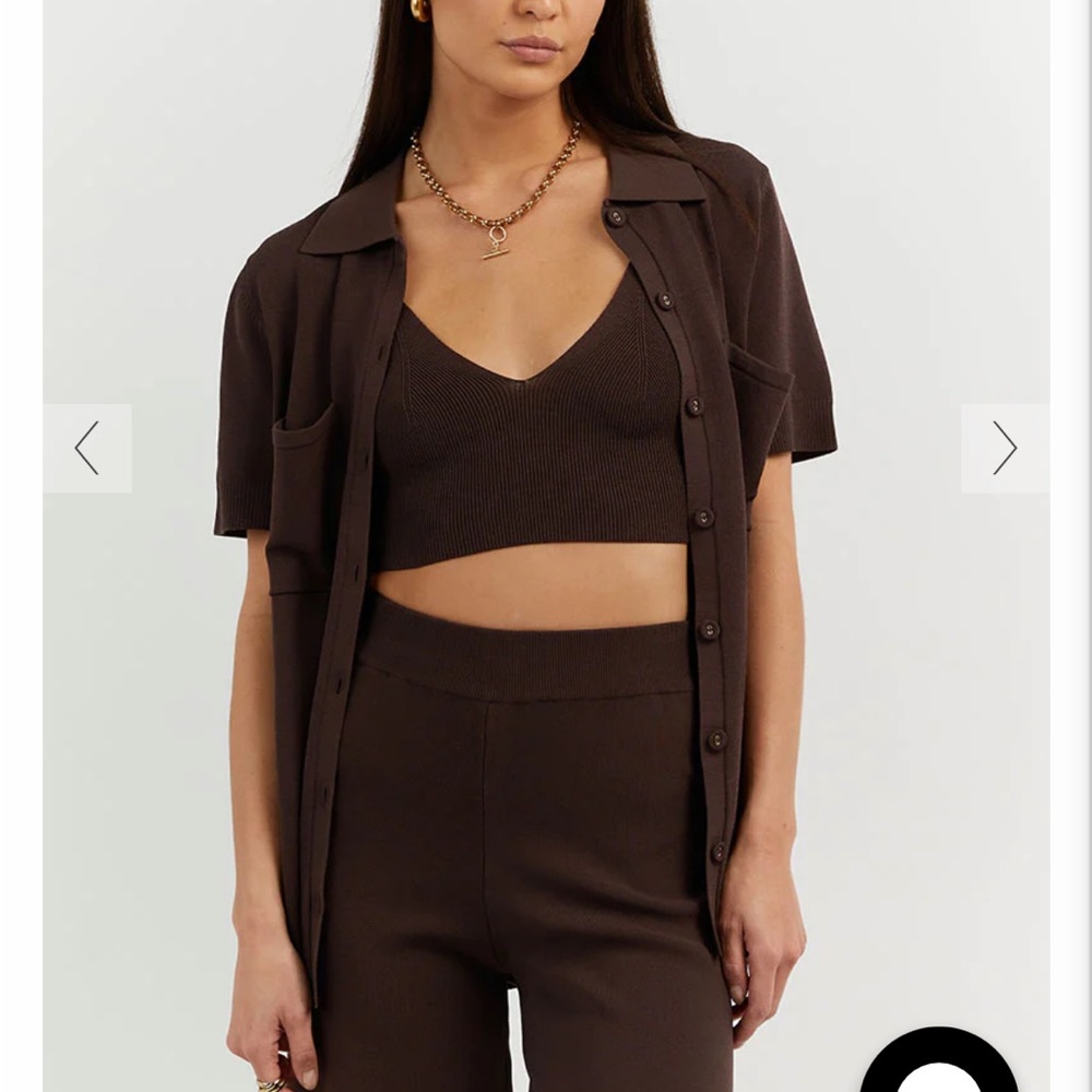 MARA BITTER CHOCOLATE KNIT POLO